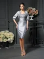 Sheath/Column Sweetheart Knee-Length Taffeta Mother of the Bride Dresses