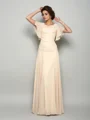 A-Line/Princess Square Floor-Length Chiffon Mother of the Bride Dresses With Beading