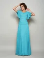 A-Line/Princess Square Floor-Length Chiffon Mother of the Bride Dresses With Beading