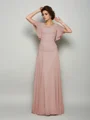 A-Line/Princess Square Floor-Length Chiffon Mother of the Bride Dresses With Beading