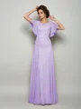 A-Line/Princess Square Floor-Length Chiffon Mother of the Bride Dresses With Beading