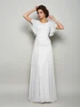 A-Line/Princess Square Floor-Length Chiffon Mother of the Bride Dresses With Beading