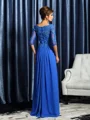 A-Line/Princess Bateau Floor-Length Chiffon Mother of the Bride Dresses With Appliques Lace