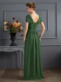 A-Line/Princess Scoop Floor-Length Chiffon Mother of the Bride Dresses With Pleats