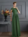 A-Line/Princess Scoop Floor-Length Chiffon Mother of the Bride Dresses With Pleats
