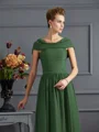 A-Line/Princess Scoop Floor-Length Chiffon Mother of the Bride Dresses With Pleats