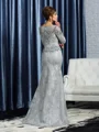 Trumpet/Mermaid Bateau Sweep Train Lace Mother of the Bride Dresses With Beading
