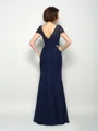 Trumpet/Mermaid V-neck Floor-Length Chiffon Mother of the Bride Dresses With Beading