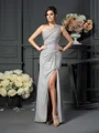 Trumpet/Mermaid One-Shoulder Floor-Length Chiffon Mother of the Bride Dresses With Beading