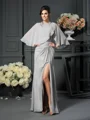 Trumpet/Mermaid One-Shoulder Floor-Length Chiffon Mother of the Bride Dresses With Beading