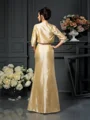 Sheath/Column Straps Ankle-Length Taffeta Mother of the Bride Dresses With Bow