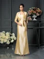 Sheath/Column Straps Ankle-Length Taffeta Mother of the Bride Dresses With Bow