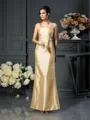 Sheath/Column Straps Ankle-Length Taffeta Mother of the Bride Dresses With Bow