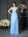 Sheath/Column Straps Floor-Length Chiffon Mother of the Bride Dresses With Pleats