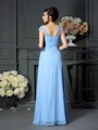 Sheath/Column Straps Floor-Length Chiffon Mother of the Bride Dresses With Pleats