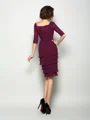 Sheath/Column V-neck Knee-Length Chiffon Mother of the Bride Dresses