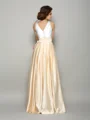 A-Line/Princess V-neck Floor-Length Satin Mother of the Bride Dresses With Bow