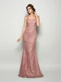 Trumpet/Mermaid Straps Sweep Train Lace Mother of the Bride Dresses With Lace