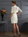 Sheath/Column Sweetheart Knee-Length Taffeta Mother of the Bride Dresses With Beading