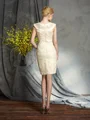 Sheath/Column Bateau Short/Mini Silk Like Satin Mother of the Bride Dresses