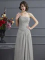 A-Line/Princess One-Shoulder Floor-Length Chiffon Mother of the Bride Dresses With Beading