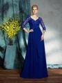 A-Line/Princess V-neck Floor-Length Chiffon Mother of the Bride Dresses With Sequin