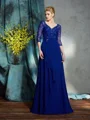 A-Line/Princess V-neck Floor-Length Chiffon Mother of the Bride Dresses With Sequin