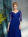 A-Line/Princess V-neck Floor-Length Chiffon Mother of the Bride Dresses With Sequin