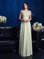 A-Line/Princess V-neck Floor-Length Chiffon Mother of the Bride Dresses With Appliques Lace
