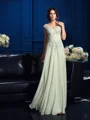 A-Line/Princess V-neck Floor-Length Chiffon Mother of the Bride Dresses With Appliques Lace