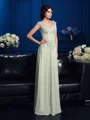 A-Line/Princess V-neck Floor-Length Chiffon Mother of the Bride Dresses With Appliques Lace