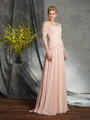 A-Line/Princess Scoop Floor-Length Chiffon Mother of the Bride Dresses With Appliques Lace