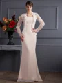Sheath/Column Square Floor-Length Chiffon Mother of the Bride Dresses