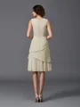 A-Line/Princess Straps Knee-Length Chiffon Mother of the Bride Dresses With Layers