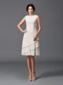 A-Line/Princess Straps Knee-Length Chiffon Mother of the Bride Dresses With Layers