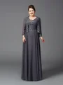 A-Line/Princess Straps Floor-Length Chiffon Mother of the Bride Dresses With Lace