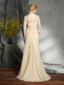 A-Line/Princess Sweetheart Sweep Train Chiffon Mother of the Bride Dresses With Lace