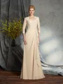 A-Line/Princess Sweetheart Sweep Train Chiffon Mother of the Bride Dresses With Lace