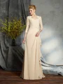 A-Line/Princess Sweetheart Sweep Train Chiffon Mother of the Bride Dresses With Lace