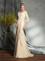 A-Line/Princess Sweetheart Sweep Train Chiffon Mother of the Bride Dresses With Lace