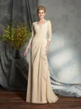 A-Line/Princess Sweetheart Sweep Train Chiffon Mother of the Bride Dresses With Lace