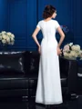 A-Line/Princess Scoop Asymmetrical Chiffon Mother of the Bride Dresses