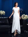 A-Line/Princess Scoop Asymmetrical Chiffon Mother of the Bride Dresses
