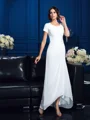 A-Line/Princess Scoop Asymmetrical Chiffon Mother of the Bride Dresses