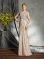 Sheath/Column V-neck Floor-Length Chiffon Mother of the Bride Dresses With