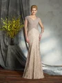 Sheath/Column V-neck Floor-Length Chiffon Mother of the Bride Dresses With