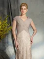 Sheath/Column V-neck Floor-Length Chiffon Mother of the Bride Dresses With