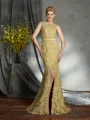 Trumpet/Mermaid Scoop Sweep Train Lace Mother of the Bride Dresses With Lace