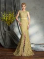 Trumpet/Mermaid Scoop Sweep Train Lace Mother of the Bride Dresses With Lace