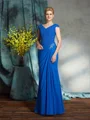 Sheath/Column V-neck Floor-Length Chiffon Mother of the Bride Dresses With Lace